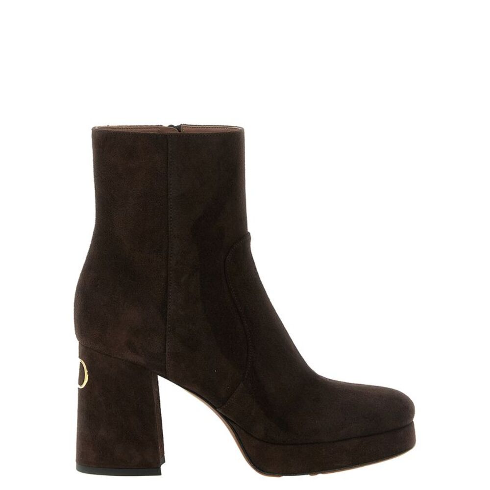 Valentino Garavani Brown Calfskin Ankle Women's Boots